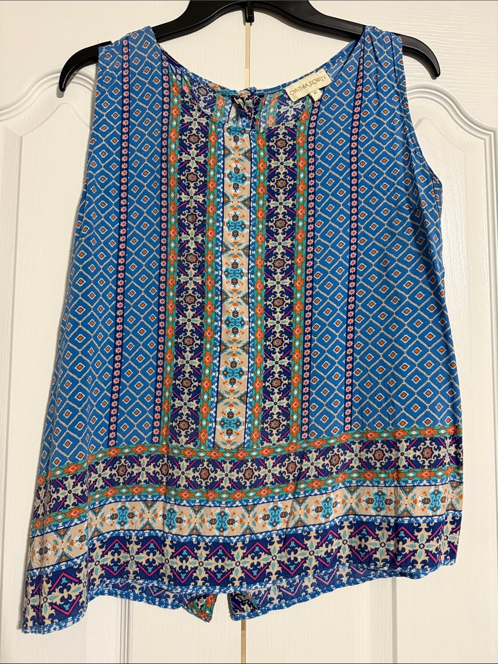 Cynthia Rowley Blue Multicolor Printed Tank Top